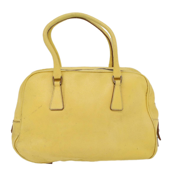 PRADA Hand Bag Leather Yellow Auth cl744 - Picture 2 of 16